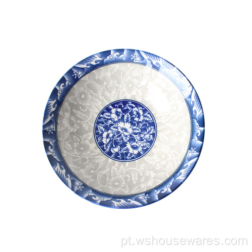 Tabela de mesa azul e branco